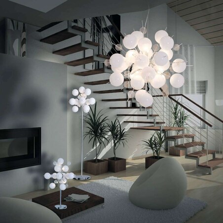 LAMPA wisząca EXPLOSION 7026423 Nave dekoracyjna OPRAWA zwis kulki bubbles bombki białe