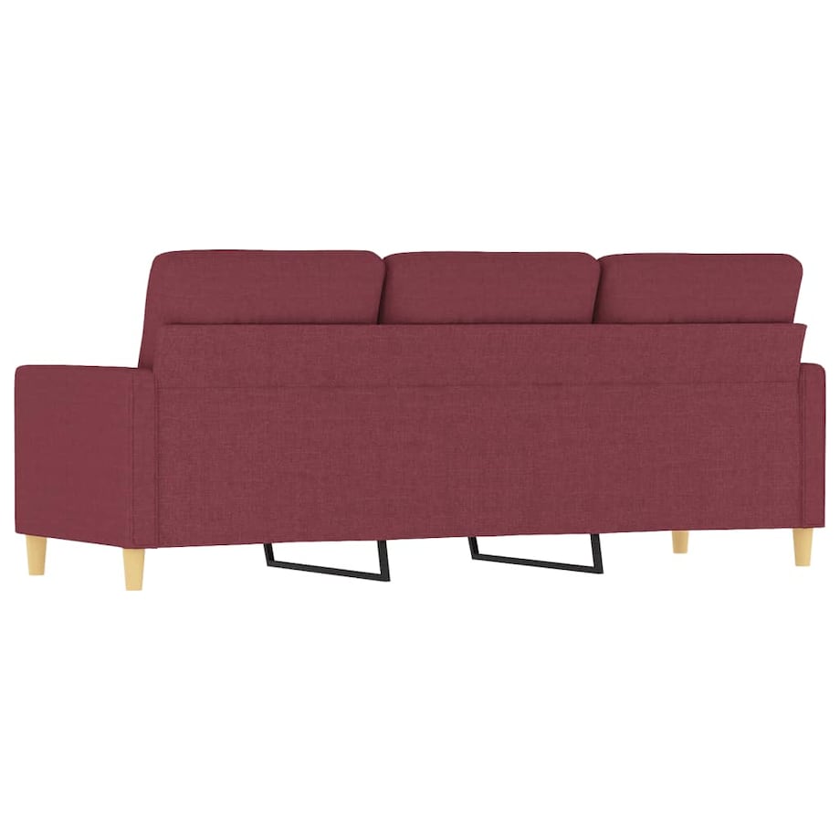 vidaXL Sofa 3-osobowa, winna czerwień, 180 cm,tapicerowana tkaniną