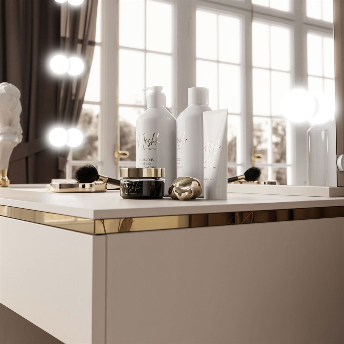 Toaletka AURORA II ELITE kaszmir z lustrem LED