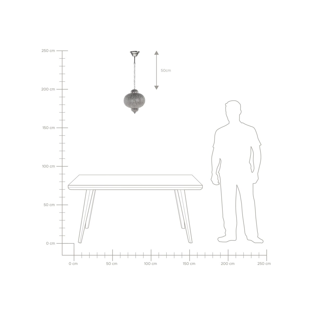 Lampa wisząca metalowa srebrna TYNE