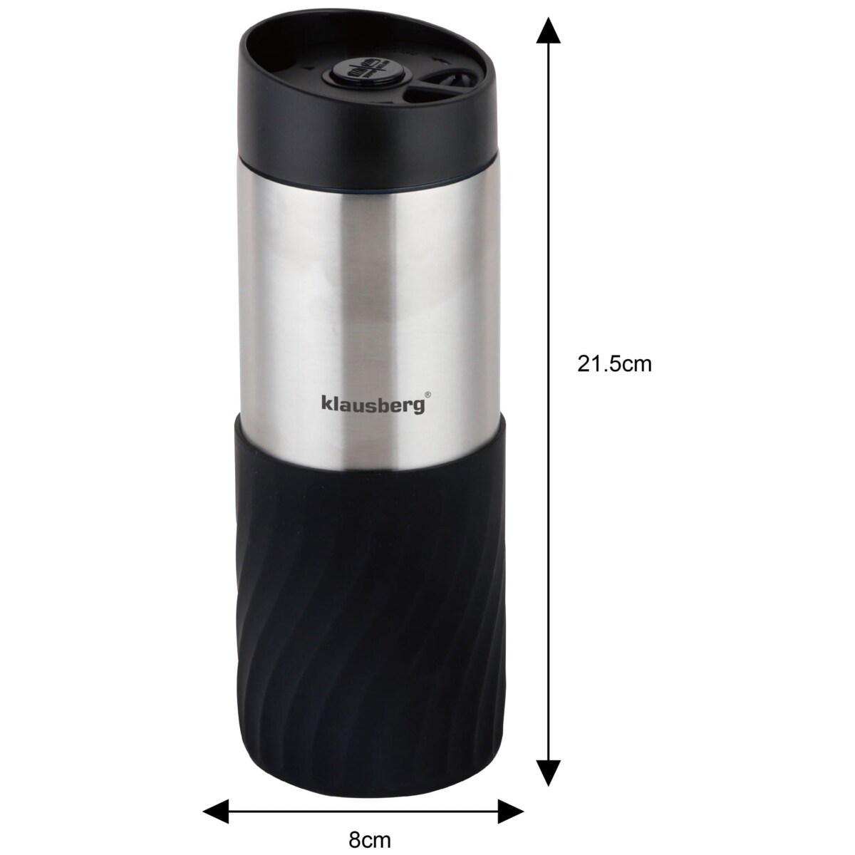 Kubek termiczny 400ml stal nierdzewna 18/8 KLAUSBERG czarny