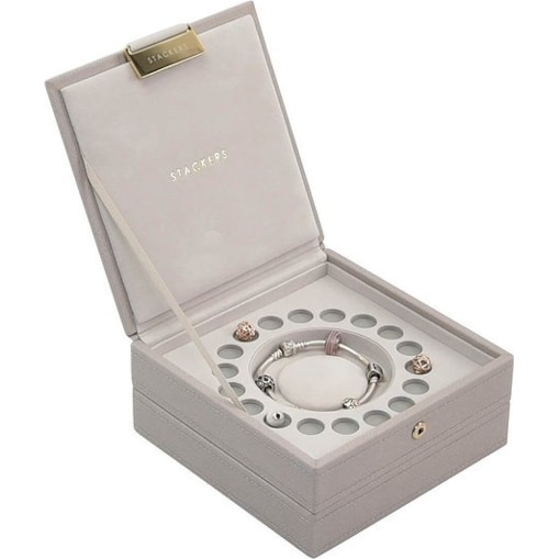Szkatułka na bransoletkę i charmsy Stackers podwójna taupe
