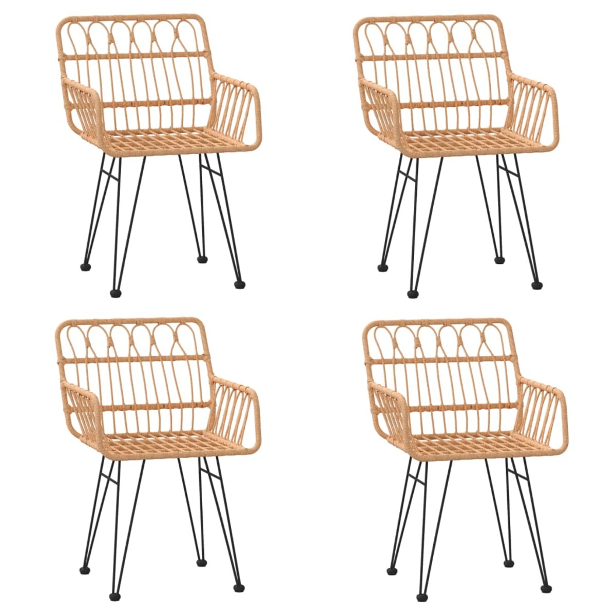 vidaXL 5-częściowy zestaw mebli ogrodowych, polirattan