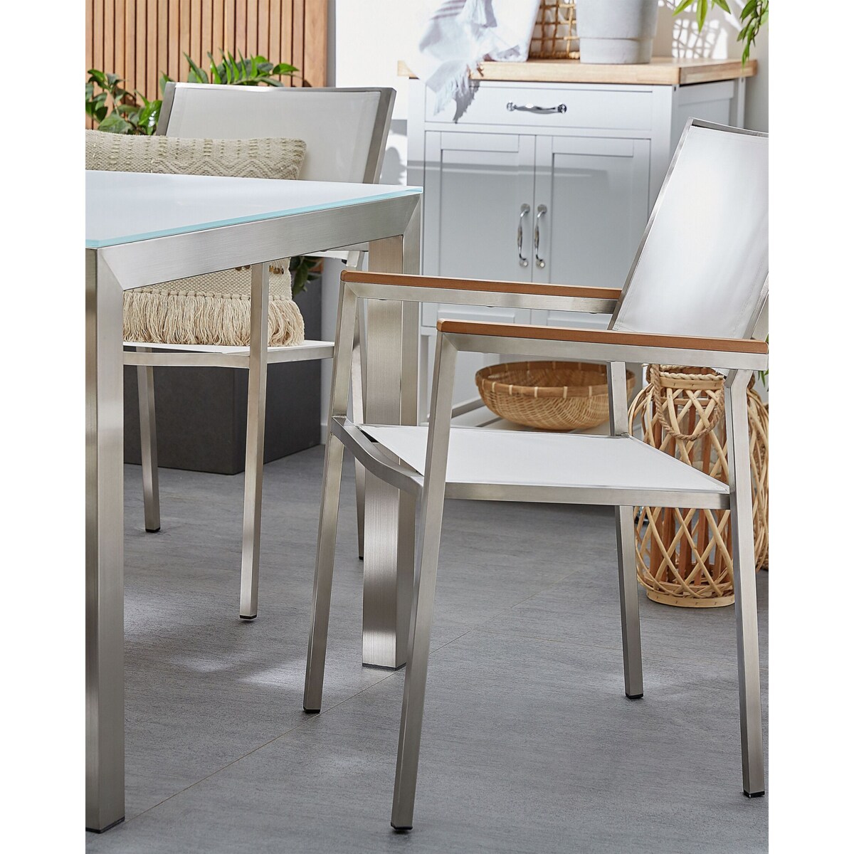 Zestaw 4 krzeseł ogrodowych biały GROSSETO