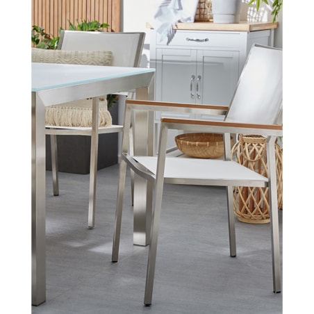 Zestaw 4 krzeseł ogrodowych biały GROSSETO