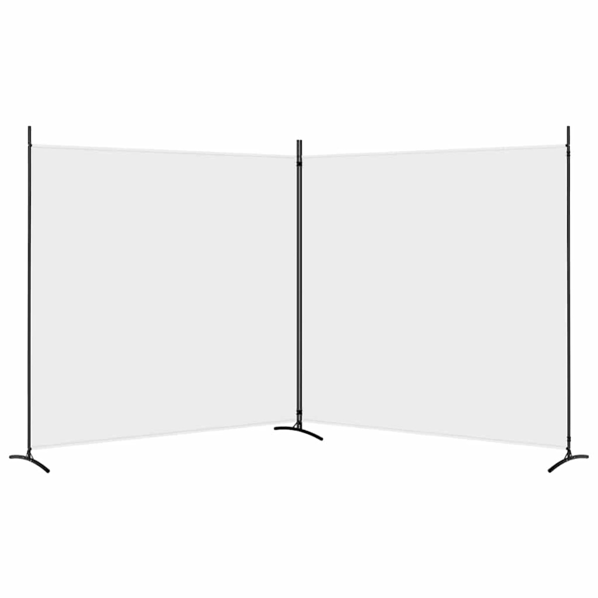 vidaXL Parawan 2-panelowy, biały, 348x180 cm, tkanina