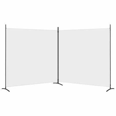 vidaXL Parawan 2-panelowy, biały, 348x180 cm, tkanina
