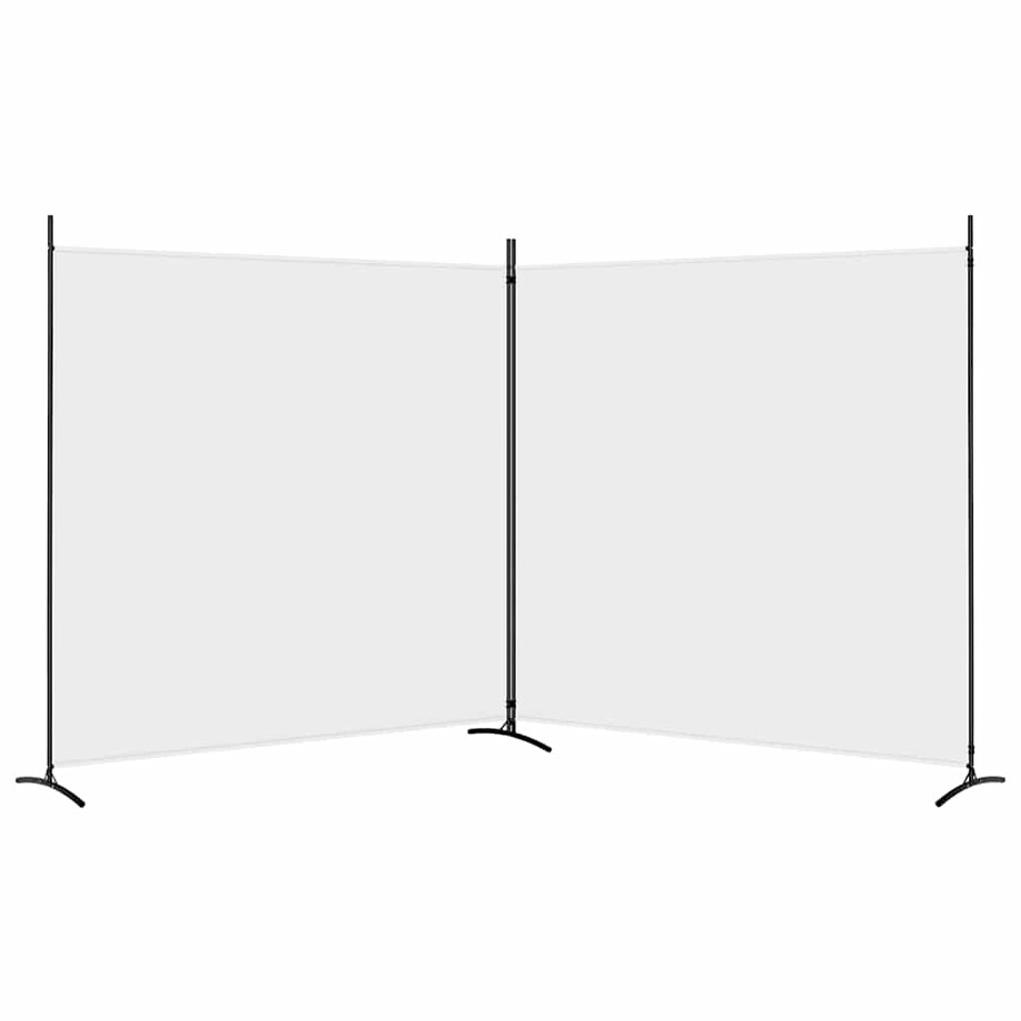 vidaXL Parawan 2-panelowy, biały, 348x180 cm, tkanina