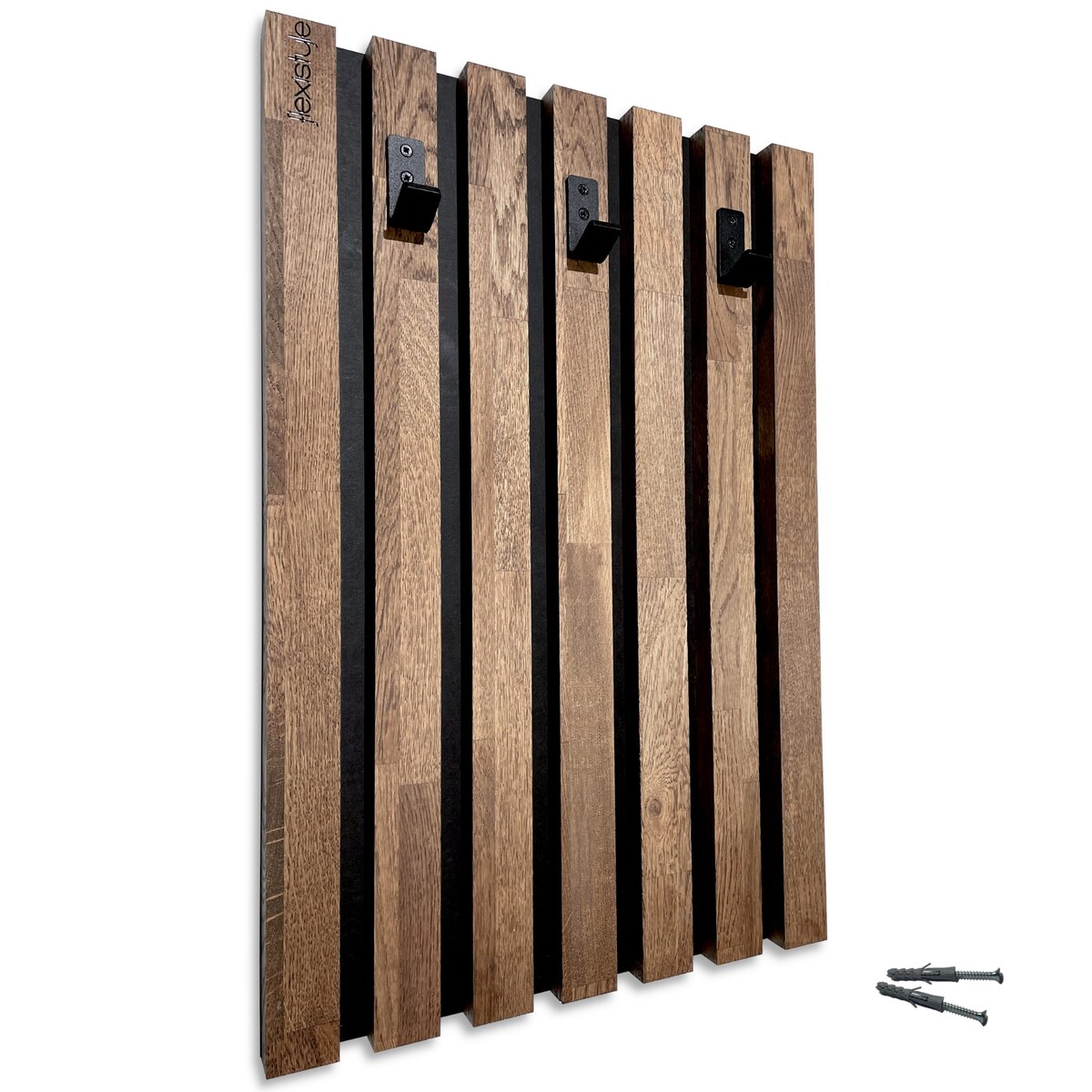 Wieszak ścienny na ubrania Lamele 40cm brązowy