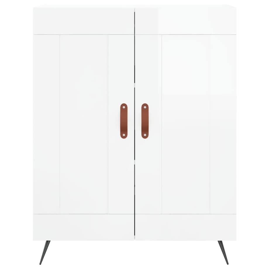 vidaXL Szafka, biała, połysk, 69,5x34x90 cm, materiał drewnopochodny