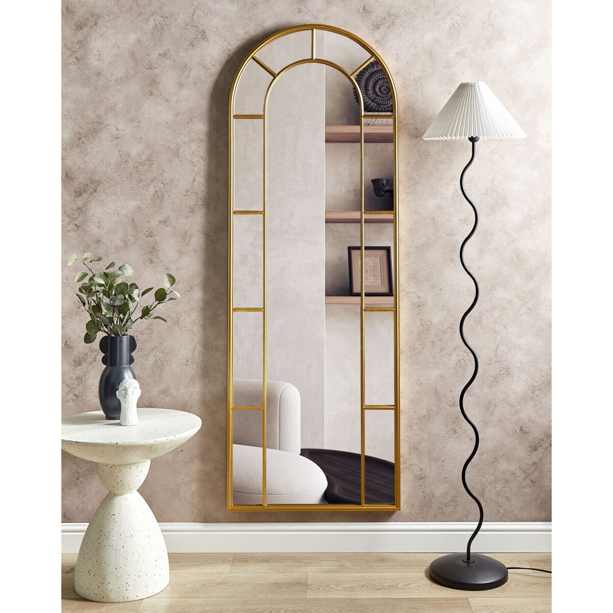 Lustro ścienne CROSSES 60 cm 170 cm Metal Złoty