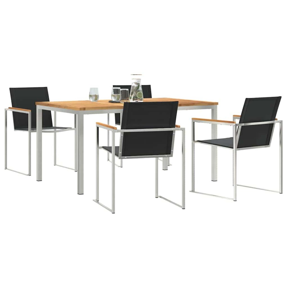 vidaXL Zestawdojedzeniawogrodzie 5 pcs DrewnoTekowe