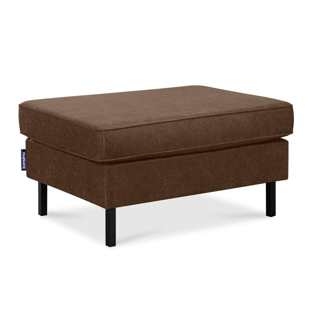 KONSIMO INVIA Podnóżek Puf w nowoczesnym stylu ciemnobrązowy