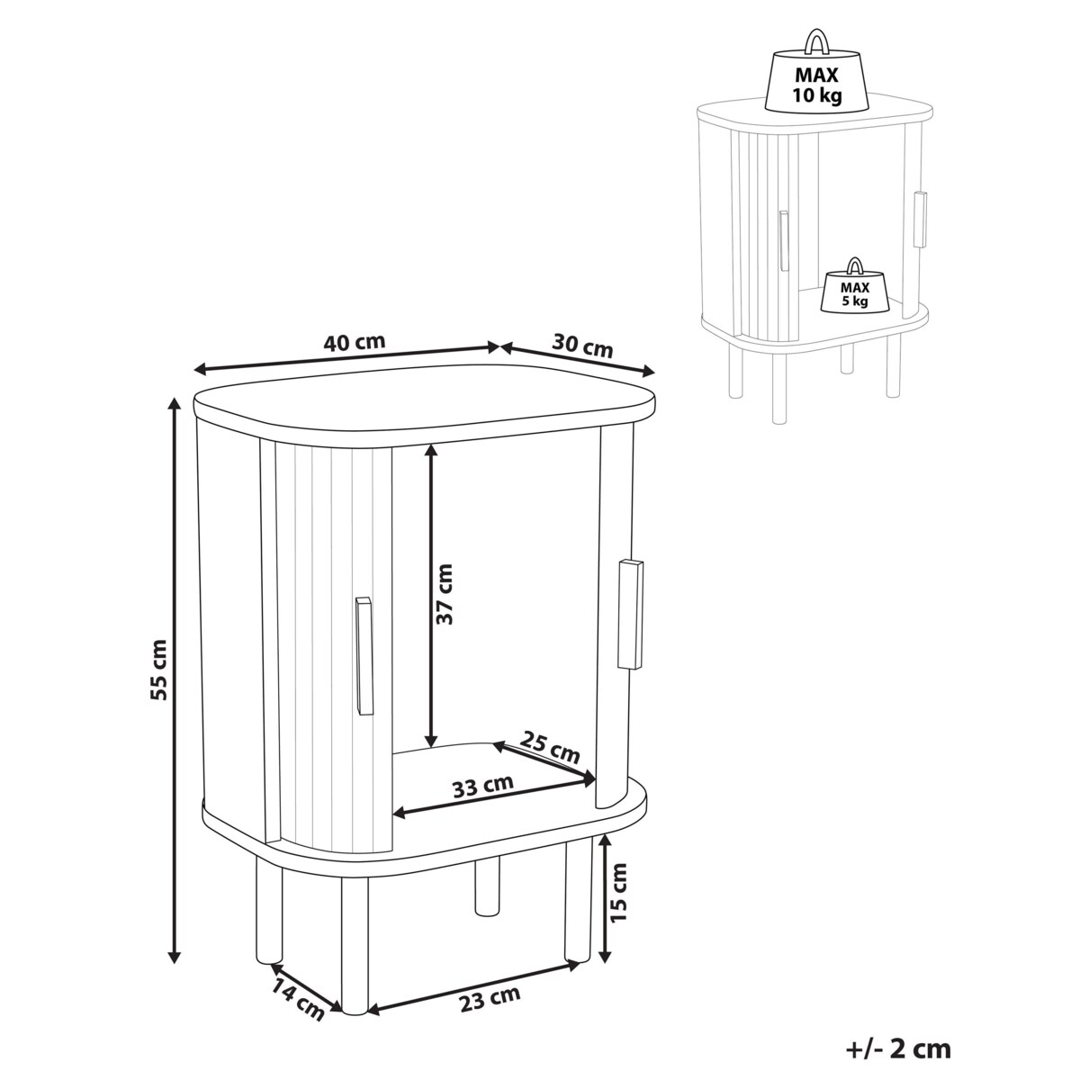 Szafka nocna BRADLEY Ciemnobrązowy