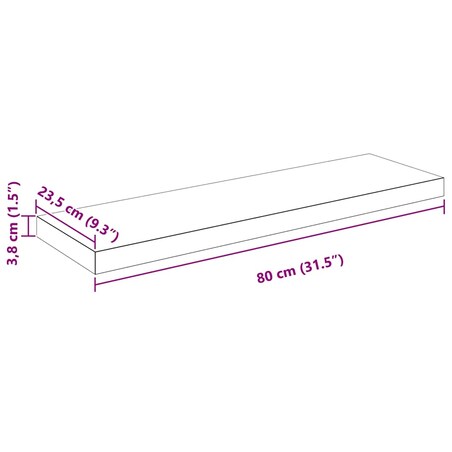 vidaXL Półki ścienne, 4 szt, wysoki połysk, białe, 80x23,5x3,8 cm, MDF