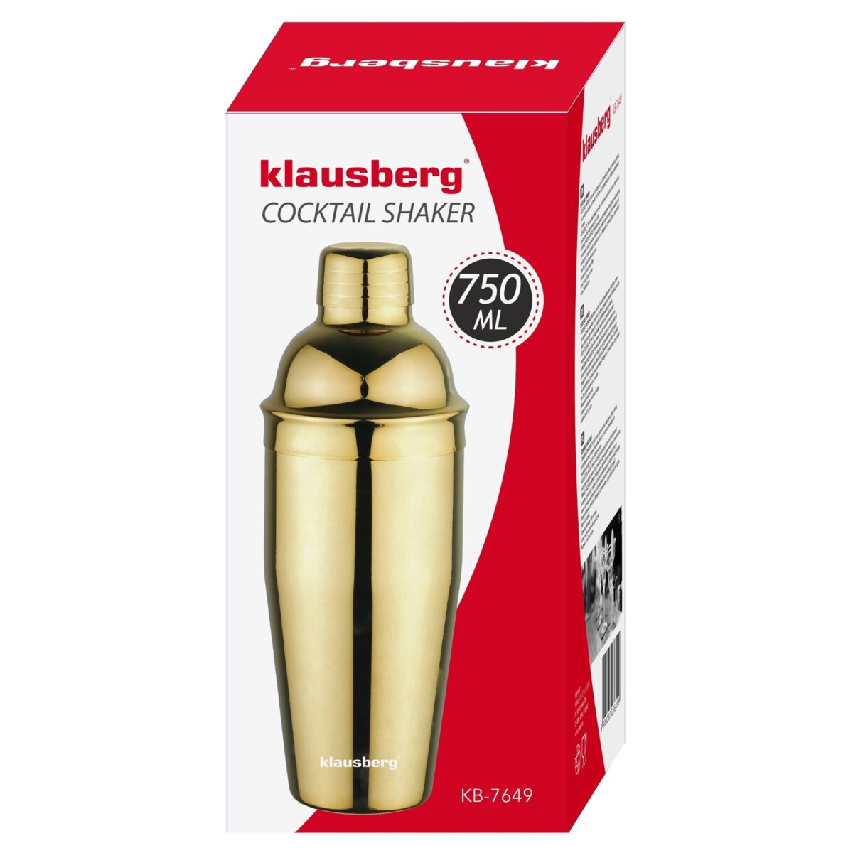 Shaker barmański do drinków koktajli 750ml złoty KLAUSBERG