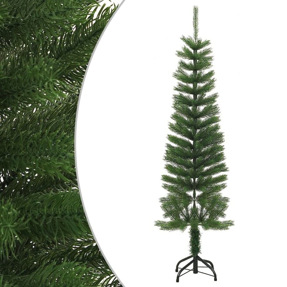 vidaXL Sztuczna, smukła choinka ze stojakiem, 150 cm, PE