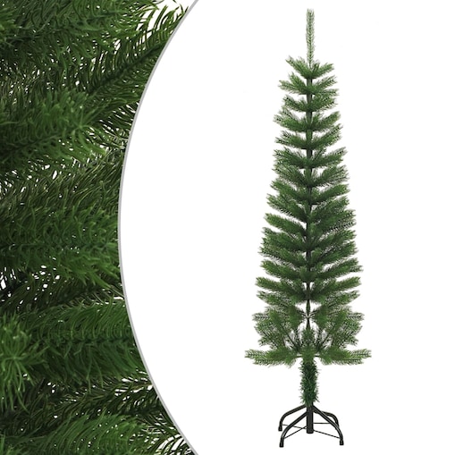 vidaXL Sztuczna, smukła choinka ze stojakiem, 150 cm, PE