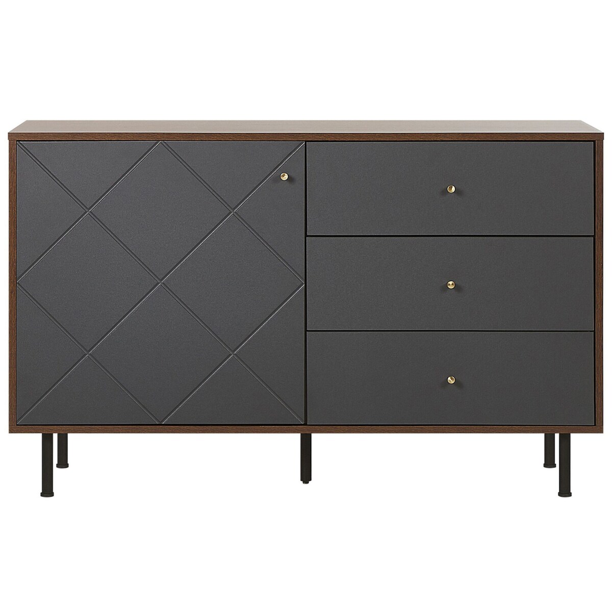 Komoda ciemne drewno z szarym PALMER