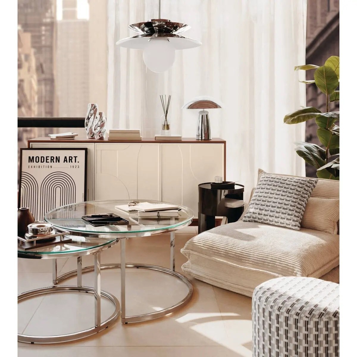 Stolik pomocniczy, boczny metalowy Ashdal, czarny