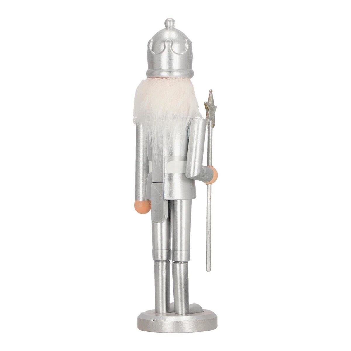 DZIADEK DO ORZECHÓW w koronie 28cm srebrny FIGURKA