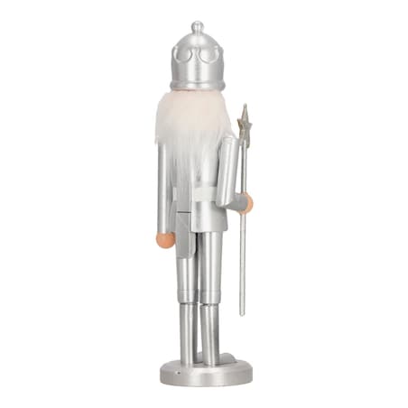 DZIADEK DO ORZECHÓW w koronie 28cm srebrny FIGURKA