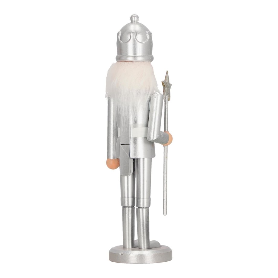 DZIADEK DO ORZECHÓW w koronie 28cm srebrny FIGURKA