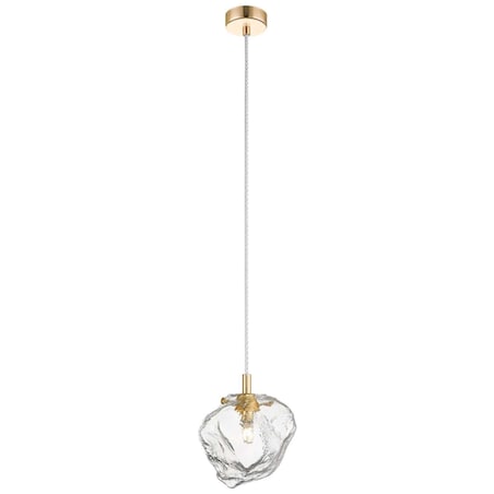 LAMPA wisząca ROCK P0488-01F-U8AC Zumaline szklana OPRAWA nieregularny ZWIS modernistyczny złoty przezroczysty