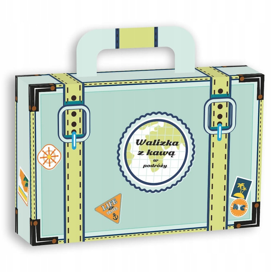 ZESTAW 14 SMAKÓW KAW DESEROWYCH DLA PODRÓŻNIKA TURYSTY NA WYJAZD + ZAPARZACZE I CUKIER - PREZENT UPOMINEK DLA KOBIETY FACETA