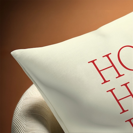 Poduszka świąteczna - Ho Ho Ho - beżowa 45x45 cm