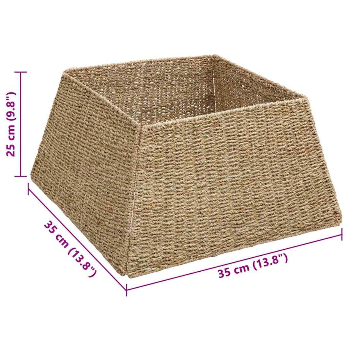 vidaXL Kołnierz do Choinki Brązowy 50 x 50 x 25 cm Trawa morska