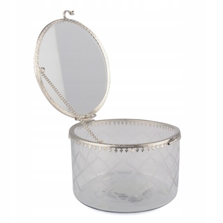 POJEMNIK na drobiazgi SZKLANY retro vintage 13cm