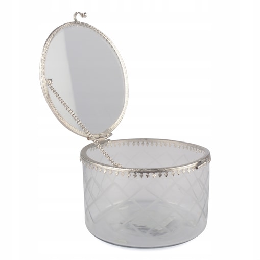 POJEMNIK na drobiazgi SZKLANY retro vintage 13cm