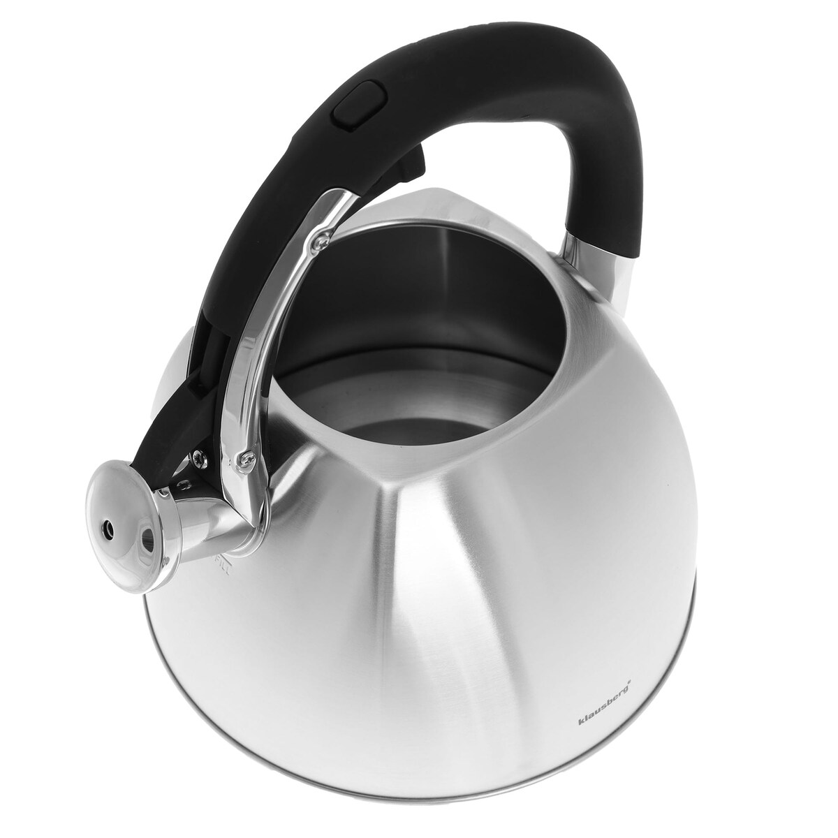 Czajnik stalowy z gwizdkiem na gaz indukcję Inox srebrny KLAUSBERG 3.0L