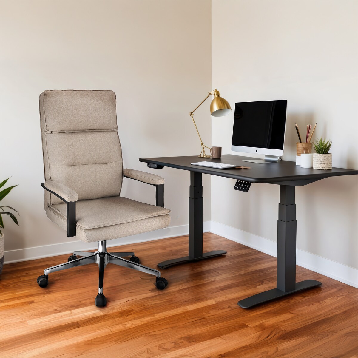 Fotel biurowy SEGO tkanina beżowy