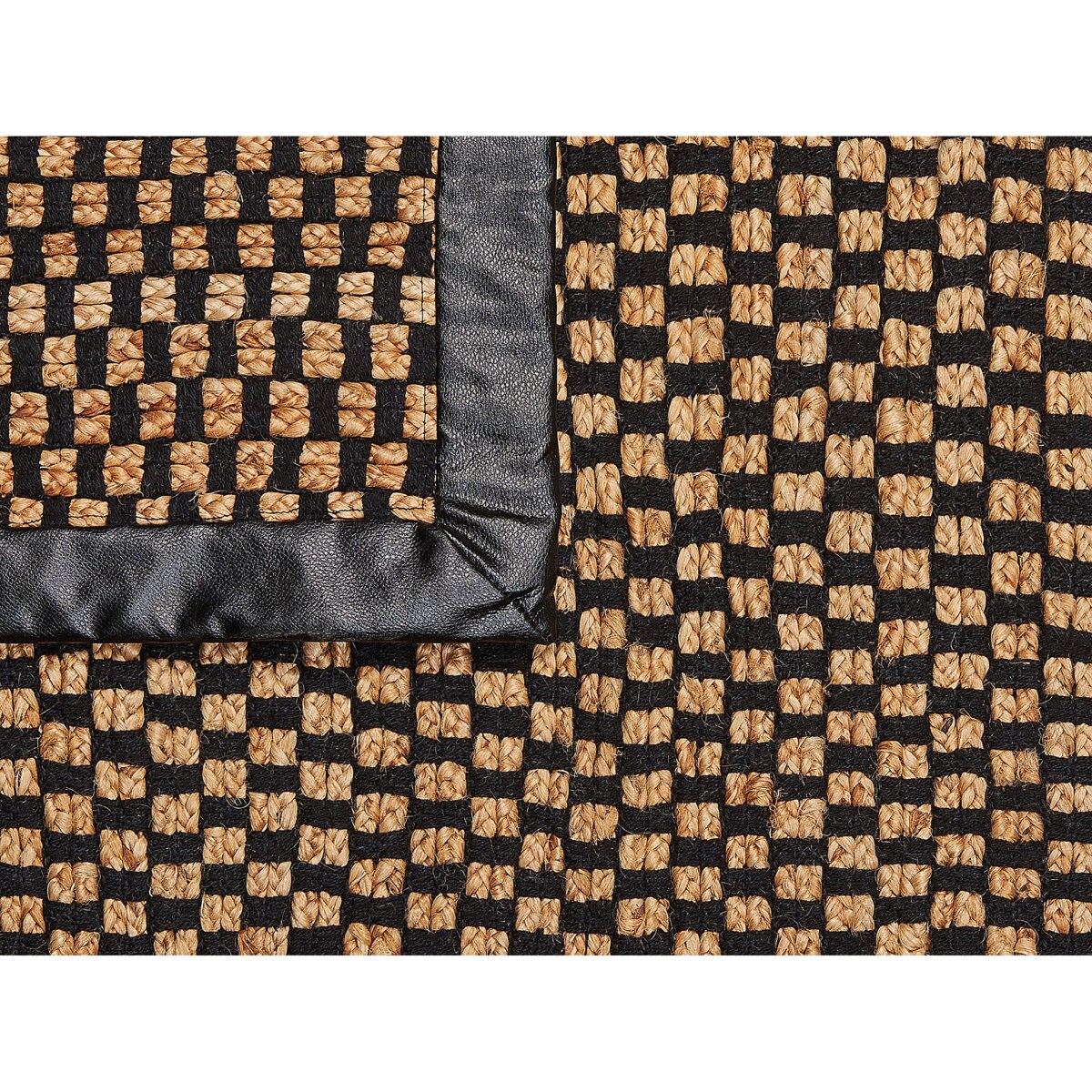 Dywan z juty 140 x 200 cm czarno-beżowy GERCE