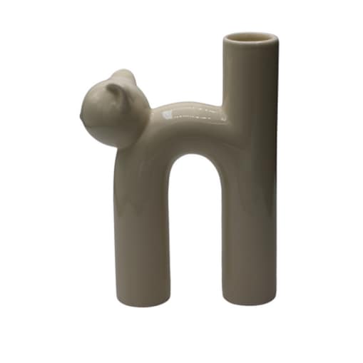 Wazon ceramiczny kot 25x18,2x6,5 cm GATELO kremowy