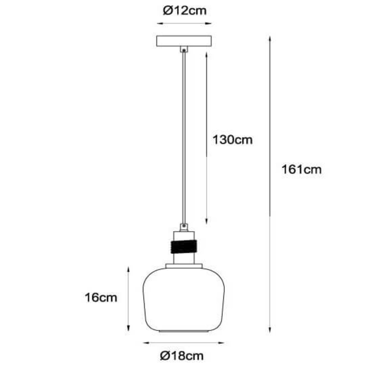 Wisząca lampa Ilona 45408/18/62 Lucide szklana czarny bursztynowy