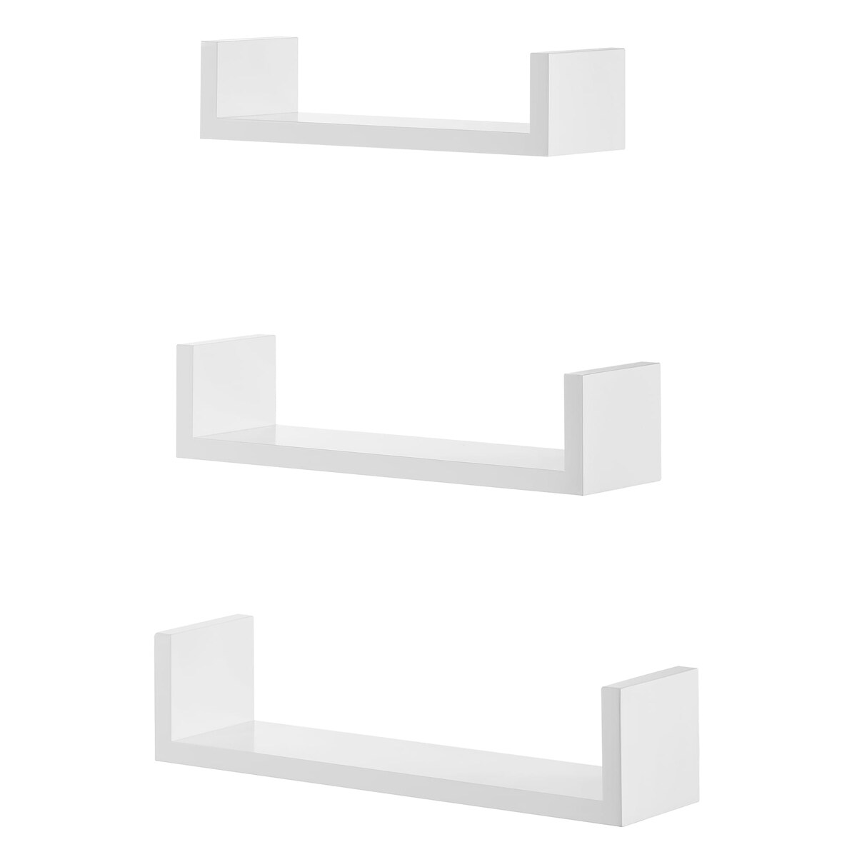 Zestaw 3 Półek Wiszące Do Salonu Pokoju Sypilani Biały