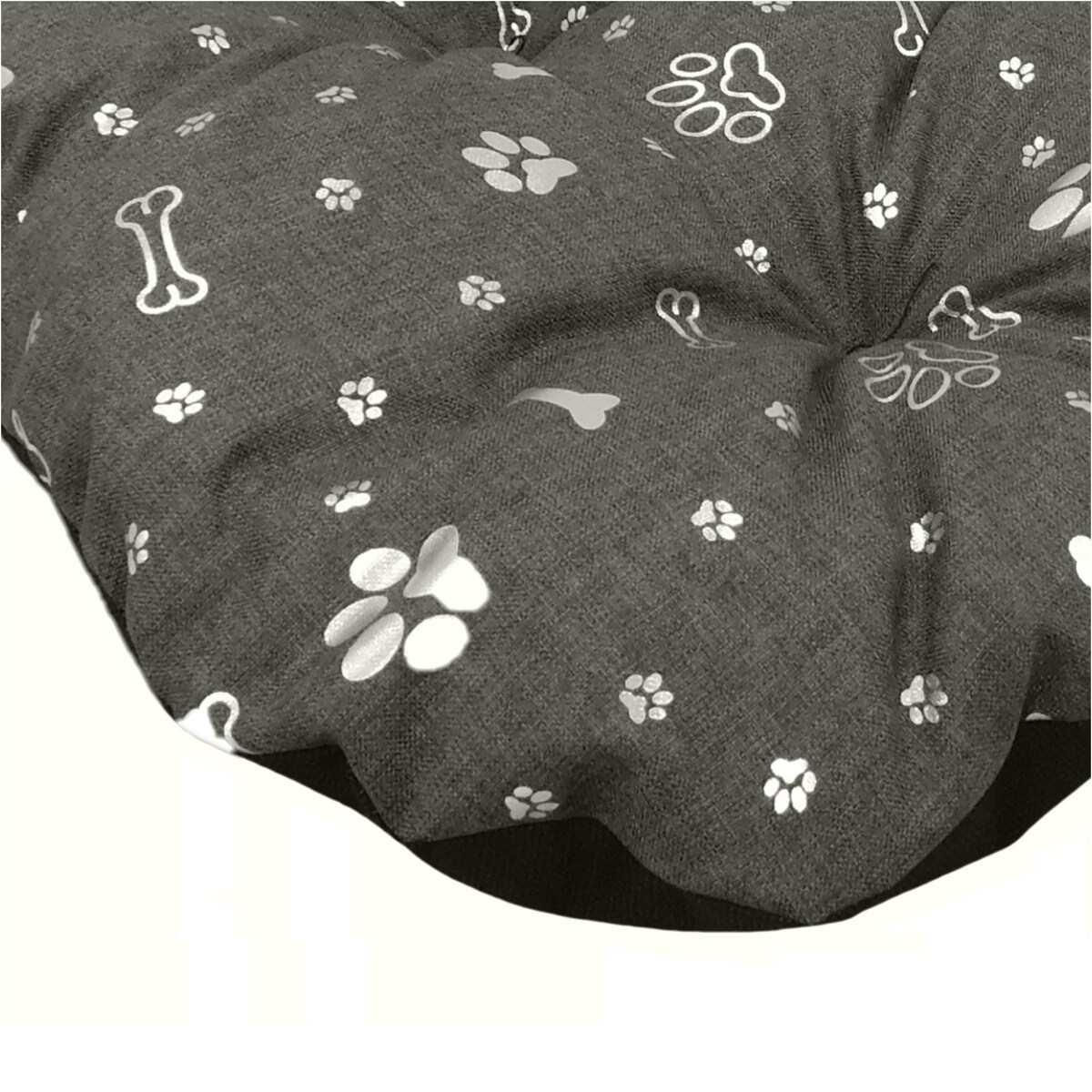 Legowisko Dla Psa Poduszka Posłanie Wytrzymałe 90X70 Cm Kość Srebrna