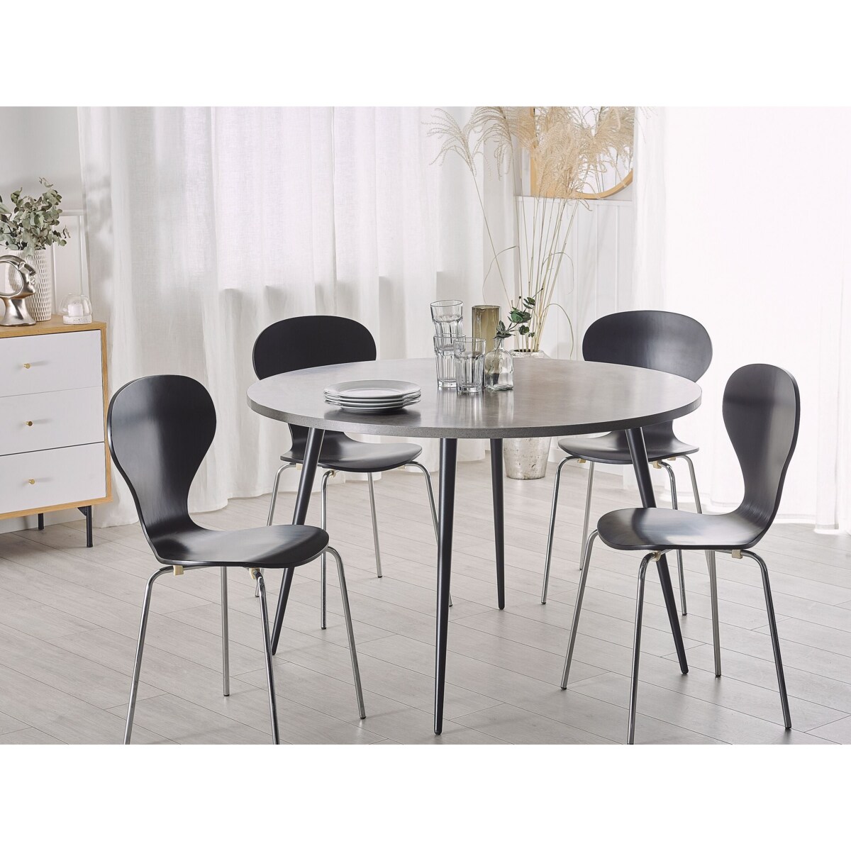 Stół do jadalni ODEON Szary efekt betonu 120 cm 120 cm