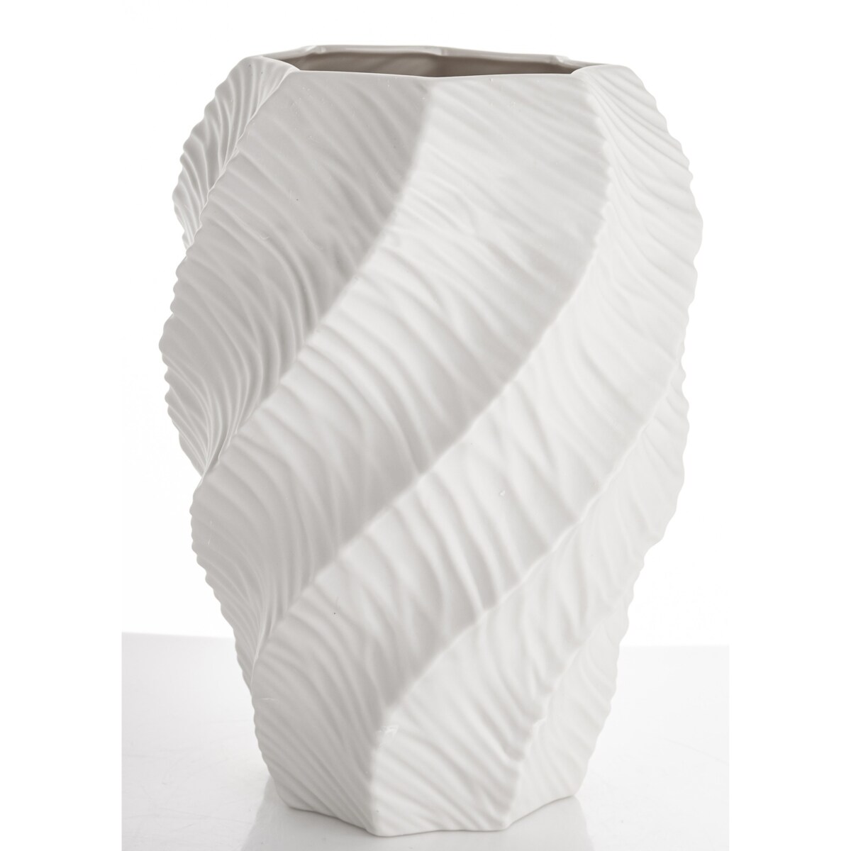 Wazon porcelanowy 35,5x17x12 cm TWISTER biały