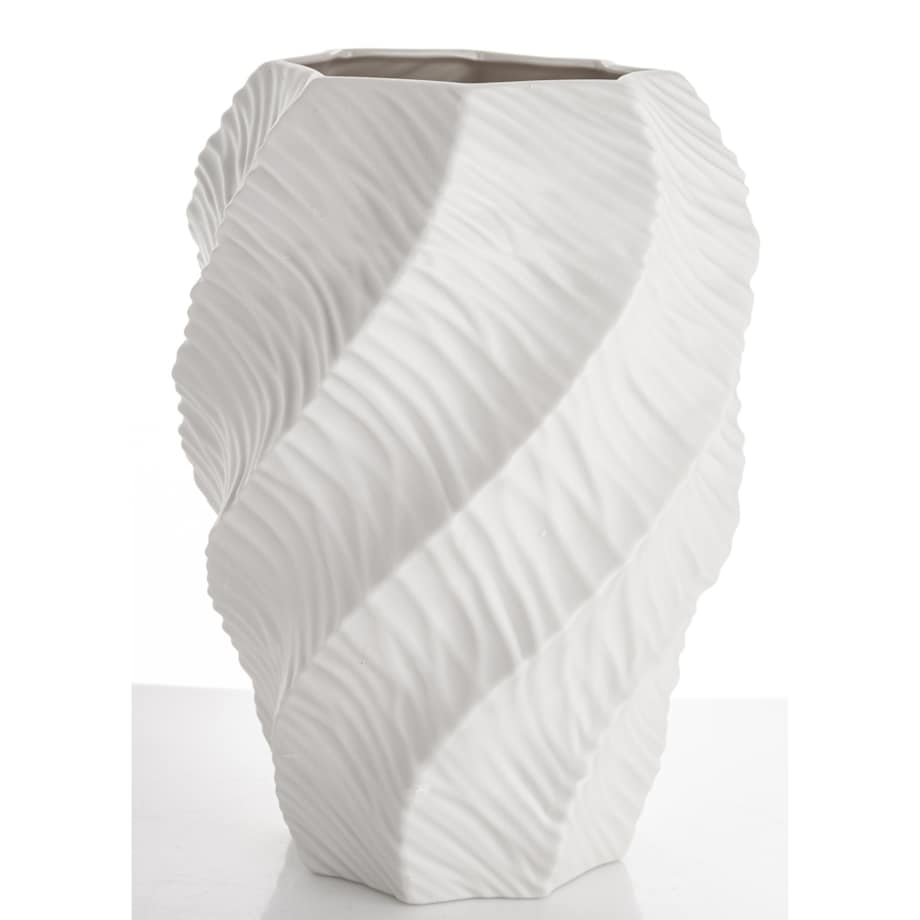 Wazon porcelanowy 35,5x17x12 cm TWISTER biały