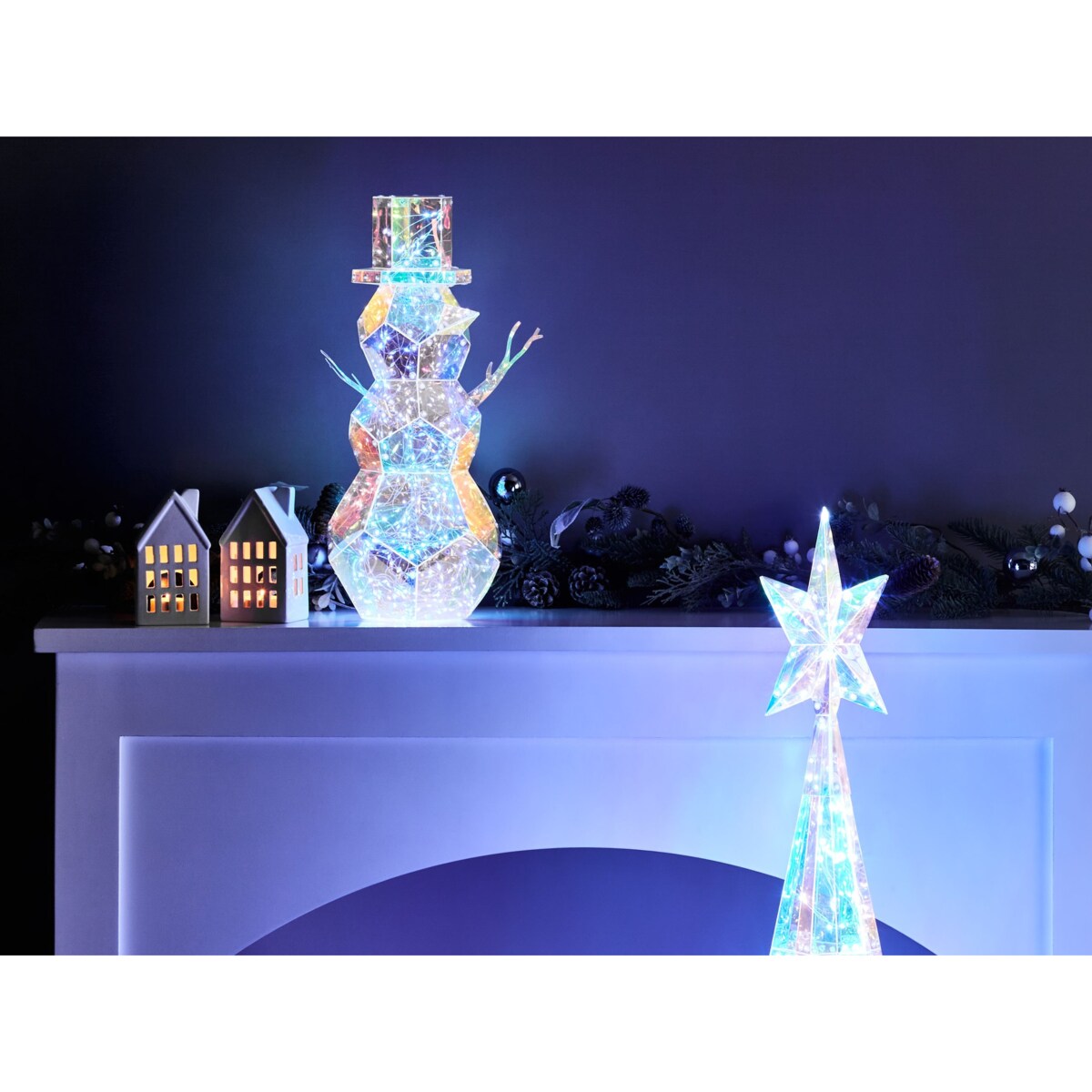 Dekoracja świąteczna LED ARCTICA 43 cm Bałwan Kolorowy