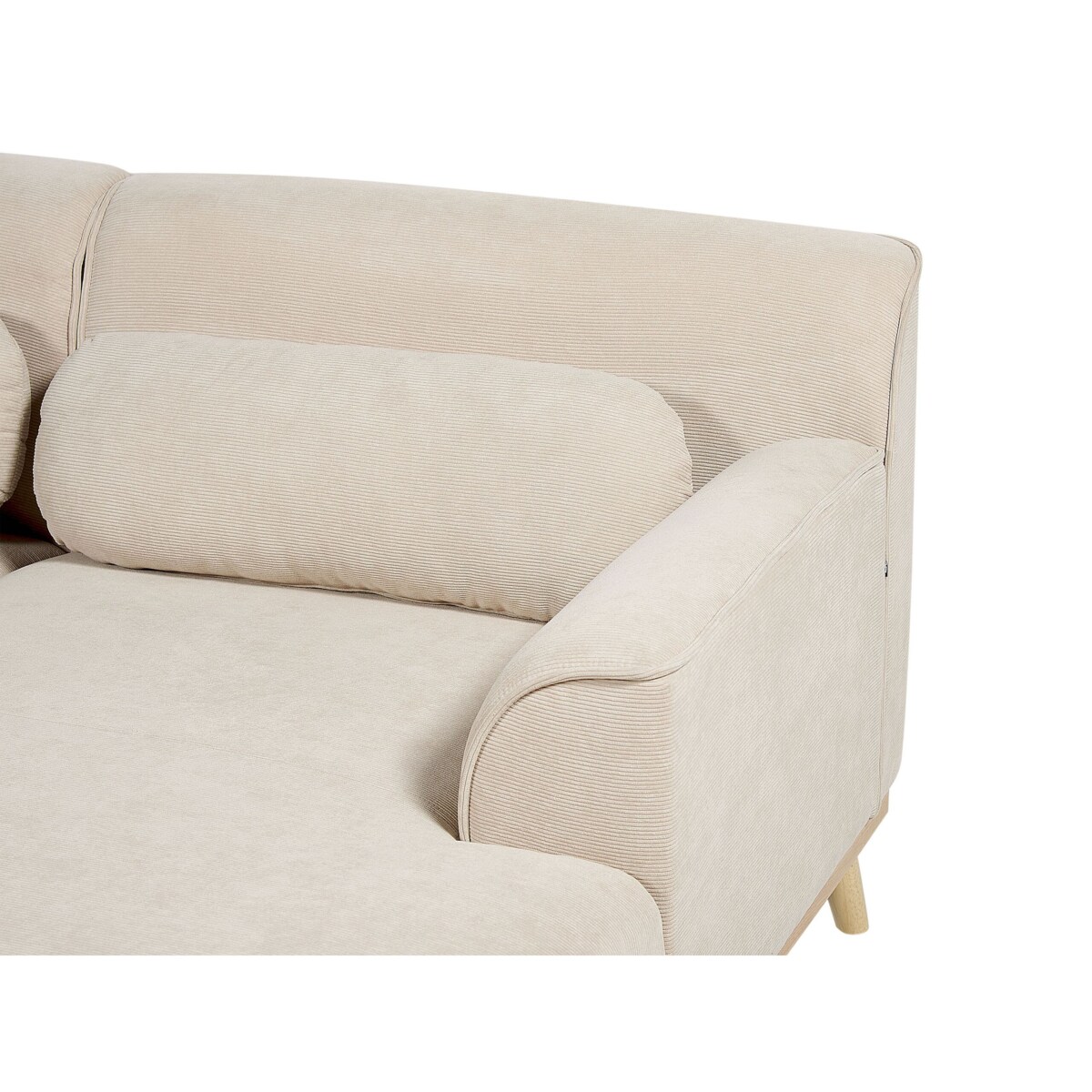 Narożnik sztruksowy lewostronny beżowy SIMOS