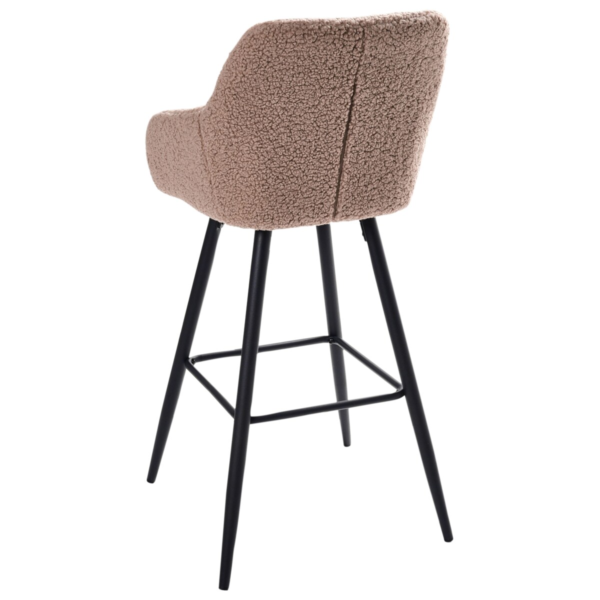 Zestaw 2 krzeseł barowych CASMALIA Boucle Beżowoszary