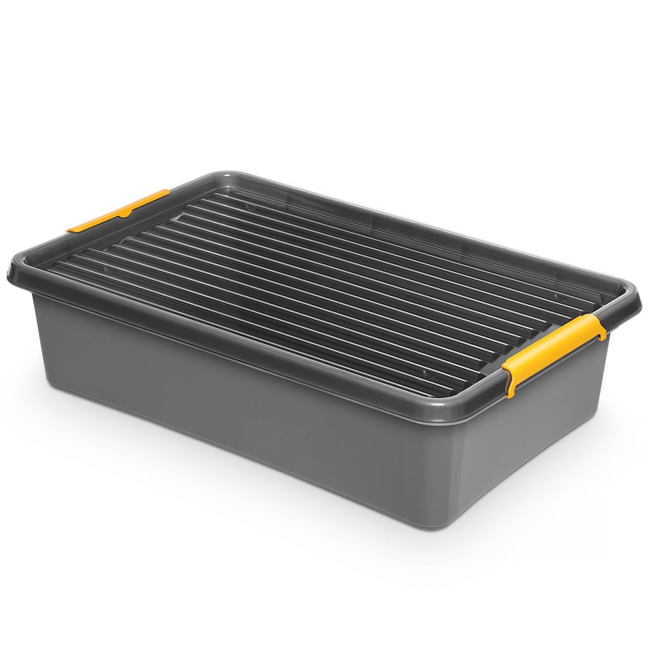 Pojemnik Plastikowy Z Pokrywą Zamykany Na Kółkach Pudełko Plastikowe 29L