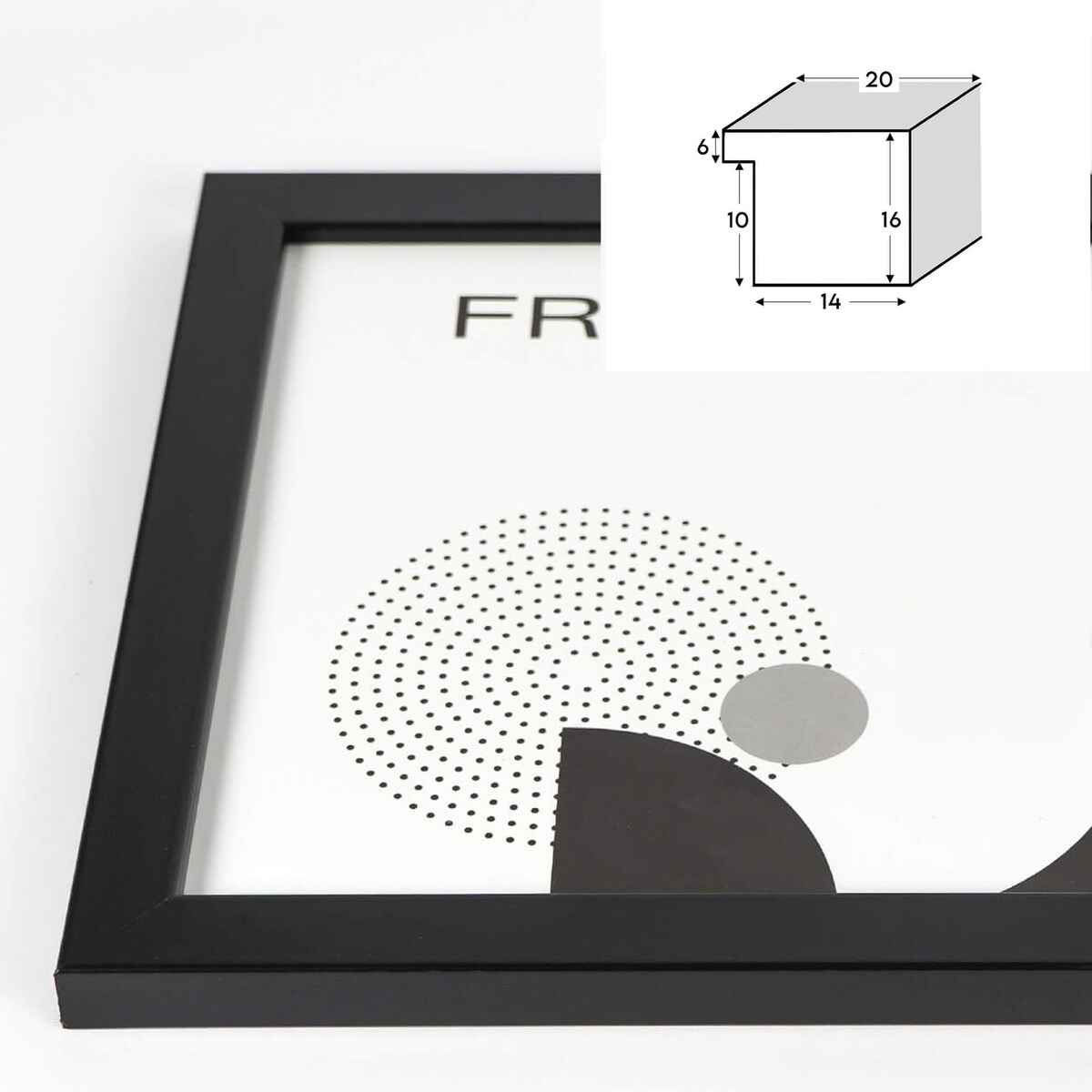 Ramka na zdjęcia 15x20 cm czarna rama MDF z plexi do powieszenia pion poziom stopka klasyczna ramka FRAMAI