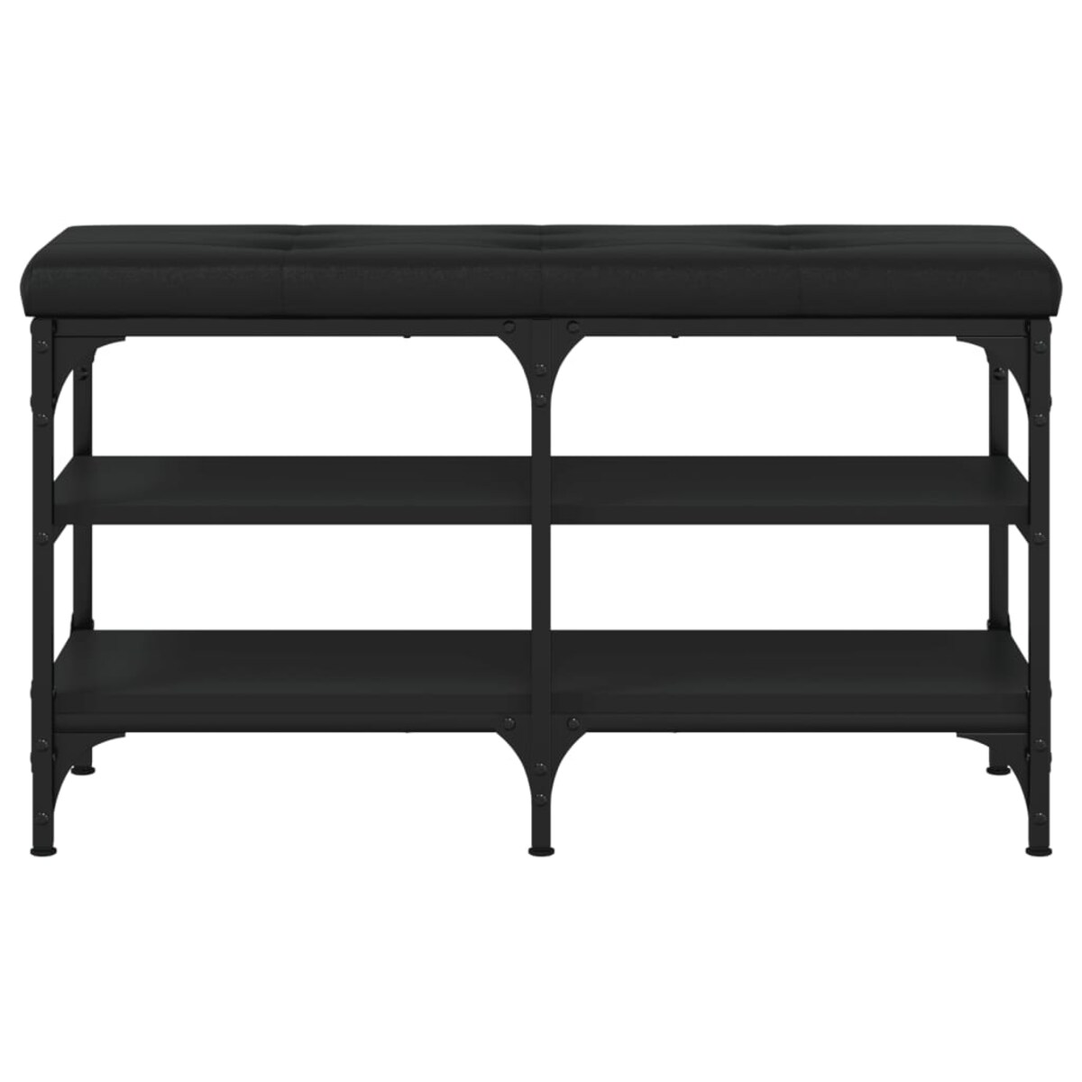 vidaXL Ławka na buty, czarna, 82x32x47 cm, materiał drewnopochodny
