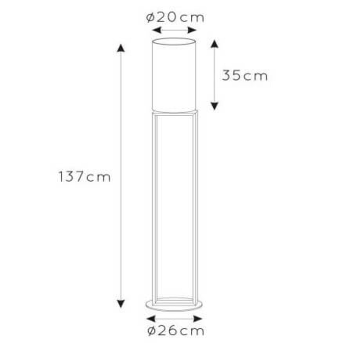 Podłogowa lampa z abażurem Herman 30762/81/38 Lucide beżowy czarny